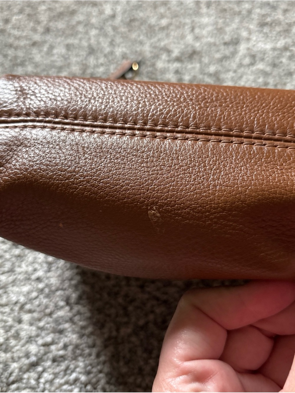 MICHAEL KORS Brown Pebbled Leather Gold Chain Handle Shoulder Bag - Picture 6 of 8